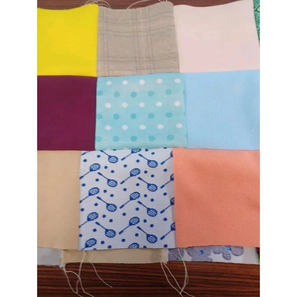 Vintage Patches Lot Of 54 Quilting Colorful 1970's - 80's Patchwork Scrap Quilt
